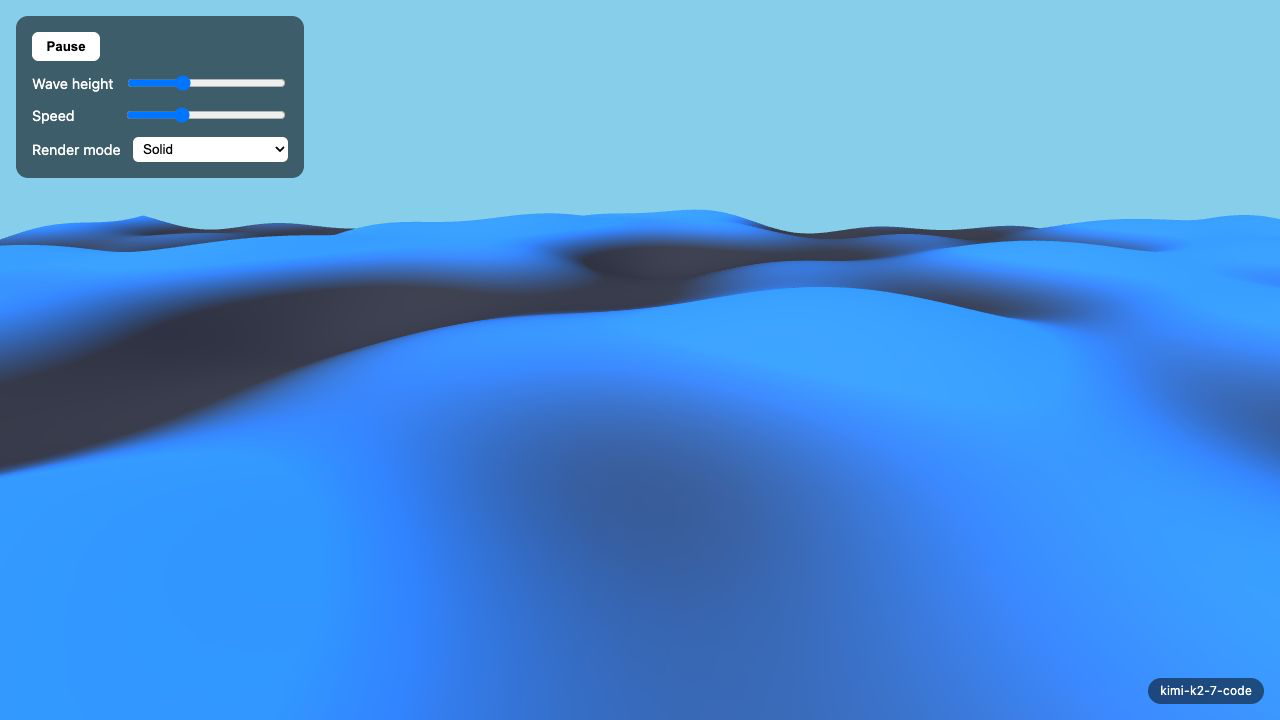 kimi-k2.7-code ocean UI screenshot